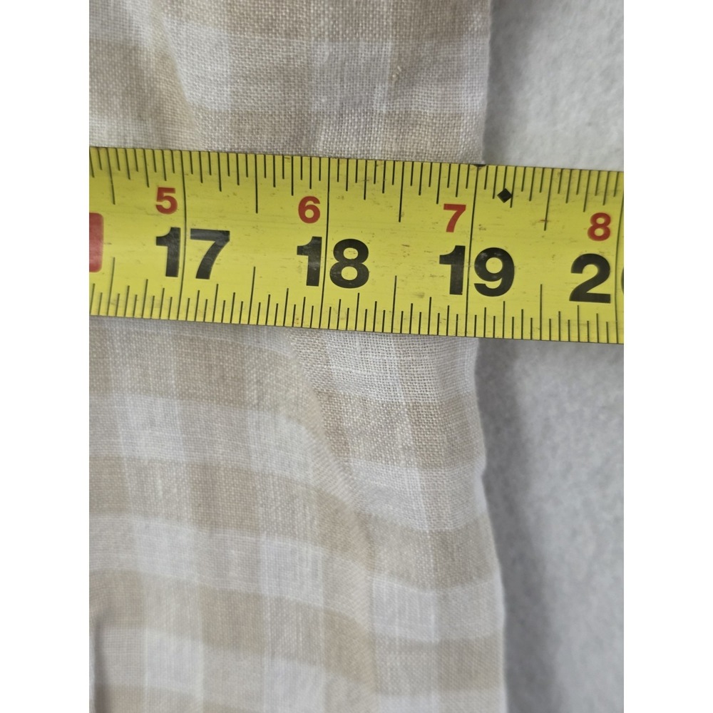 Laura Ashley NWT Women's L Beige Gingham 100% Linen Sleeveless Button-Up Vest - Picture 9 of 9